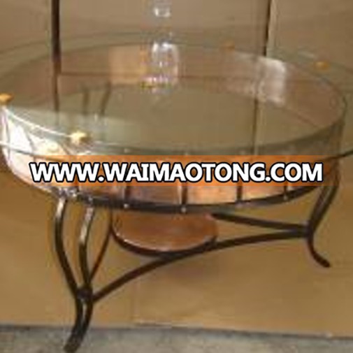 Copper table set with glass